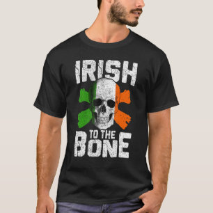 Camiseta Irlandês À Rua De Crânio Da Irlanda Óssea Patrick