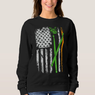 Camiseta Irlandês American Flag Drums Shamrock Rua Da de Pa