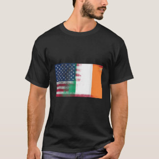 Camiseta Irlandês Americano Half Ireland Half America Flag 