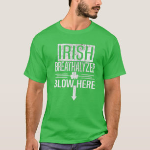 Camiseta Irlandês Breathalyzer Dia de São Patrício Humor Hu