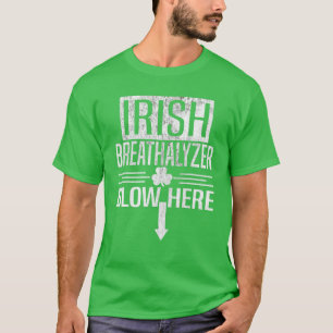 Camiseta Irlandês Breathalyzer Dia de São Patrício Humor Hu