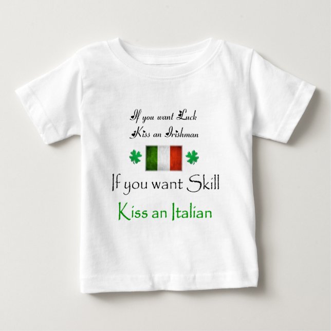 Camiseta IRLANDÊS do beijo - contra o ITALIANO (Frente)