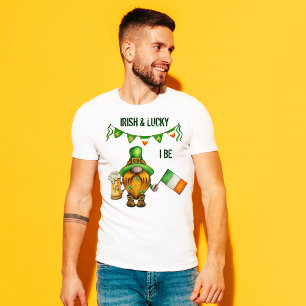 Camiseta Irlandês e Lucky Gnomo