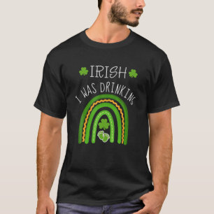Camiseta Irlandês Eu Estava Bebendo Gravidez Anunciando Ru