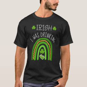 Camiseta Irlandês Eu Estava Bebendo Gravidez Anunciando Rua