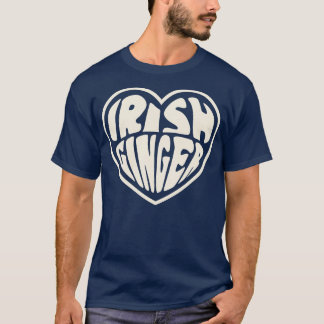Camiseta Irlandês Ginger Irish Redhead Girl Heart St Patric
