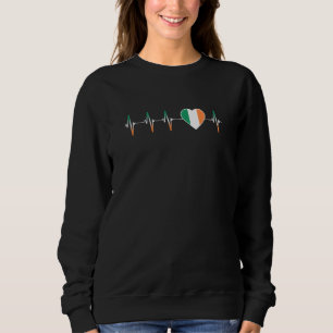 Camiseta Irlandês Heartbeat I Love Ireland Flag Heart Prid