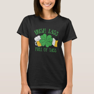 Camiseta Irlandês Lass Cheio De Cerveja Engraçada De Sass