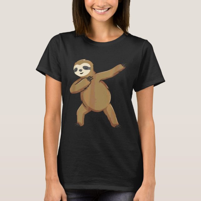 Camiseta Irlandês Leprechaun Dabbing Sloth Rua Patrick S Da (Frente)