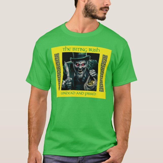 Camiseta Irlandês mordaz: Morto e Irritado (Frente)