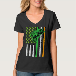 Camiseta Irlandês Norte-Americano Pavilhão Pesca Peixe São