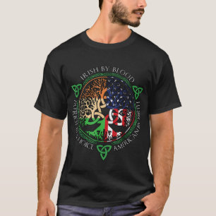 Camiseta Irlandês Por Blood American Por Aniversário Patrio