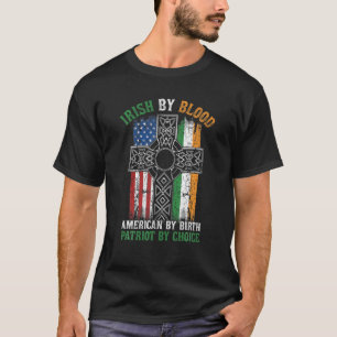 Camiseta Irlandês Por Blood American Por Nascimento Patrio