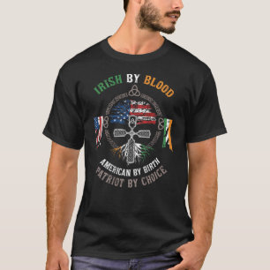 Camiseta Irlandês Por Blood American Por Nascimento Patriot