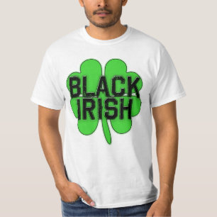 Camiseta Irlandês preto com o trevo grande para o Dia de