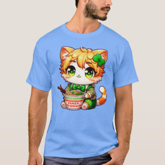 Camiseta Irlandês Ramen Gats Cute Dia de São Patrício