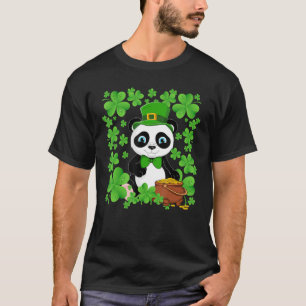Camiseta Irlandês Shamrock Leprechaun Hat Panda St Patrick