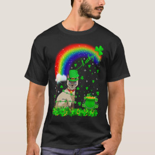 Camiseta Irlandês Shamrock Rainbow Lucky Siamese Cat Rua Pa