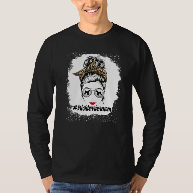 Camiseta Irlandês Terrier Dog Mãe Sangrada Mensagem Bun Leo (Frente)