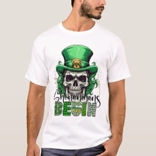 Camiseta Irlandês Verde Deixe o Shenanigans Começar Retro S