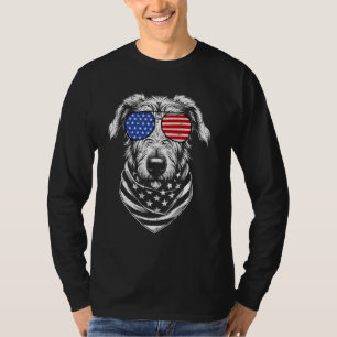 Camiseta Irlandês Wolfhound Dog Patriótico 4 de julho Ameri