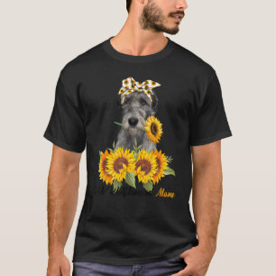 Camiseta Irlandês Wolfhound Mãe Cão de Verão de Sunflower M