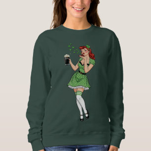 Camiseta Irlandesa Amante de Cerveja Pin Up