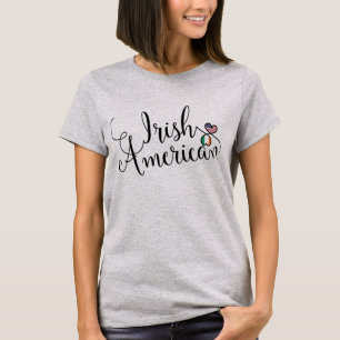 Camiseta Irlandesa Americana Entwinted Hearts