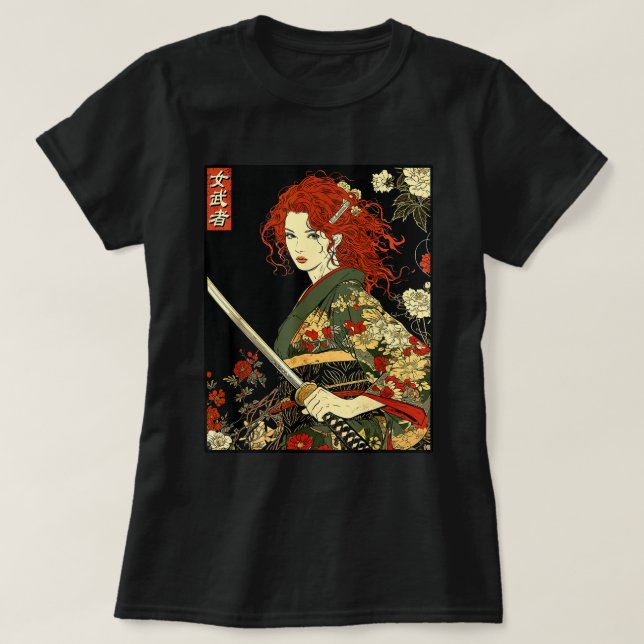 Camiseta Irlandesa Arte do Samurai Japonesa com Espada Kata (Frente do Design)