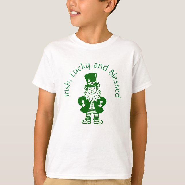Camiseta Irlandesa, Sortuda E Abençoada (Frente)