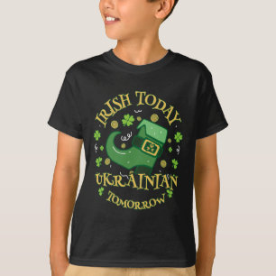 Camiseta Irlandeses Hoje Ucrânia Amanhã no Dia de São Patrí