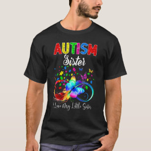 Camiseta Irmã Autismo Borboleta Eu Amo Minha Irmãzinha Apoi