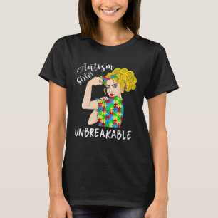 Camiseta Irmã Autismo Irmã Inseparável Mulher Forte Aceita