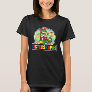 Camiseta Irmã Autismo Saurus Sistersaurus Rex Família Dinos