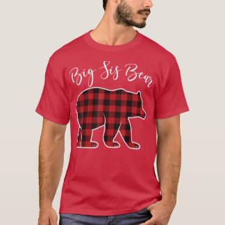 Camiseta Irmã Bear Pajama Red Buffalo Xmas Família Funny C