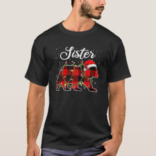 Camiseta Irmã Bear Red Buffalo Xadrez Bonus Mamãe Urso
