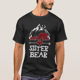 Camiseta Irmã Bear Red Buffalo Xadrez Urso Irmã Pajama