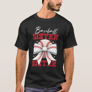 Camiseta Irmã Beisebol Arco Coquette Esporte Irmã Mo