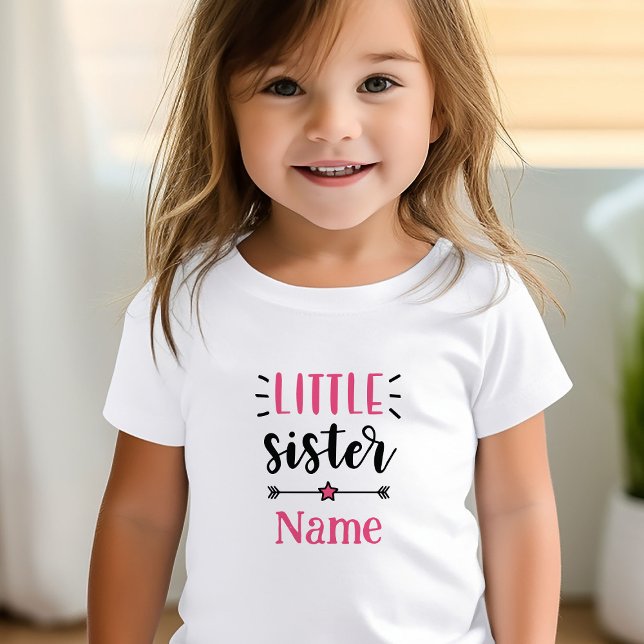 Camiseta Irmã Bela Personalizada (Cute Personalized Little Sister t-shirt )