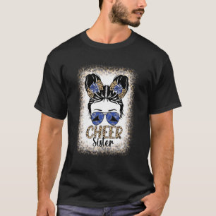 Camiseta Irmã Cheer Mensy Bun Cheerleader Orgulhosa Irmã Mo