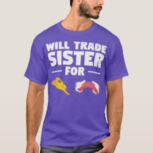 Camiseta Irmã Comercial Para Pizza E Jogos De Vídeo