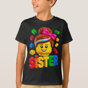 Camiseta Irmã da família construtor mestre construindo tijo