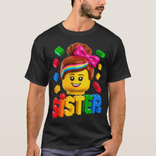 Camiseta Irmã da família construtor mestre construindo tijo