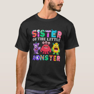 Camiseta Irmã Da Família Da Festa de aniversário Monstro