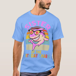 Camiseta Irmã da Família de Aniversário do Tubarão