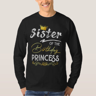 Camiseta Irmã Da Família De Festa Princesa De Aniversário
