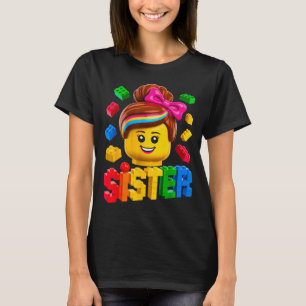 Camiseta Irmã da família mestre construtor construindo tijo