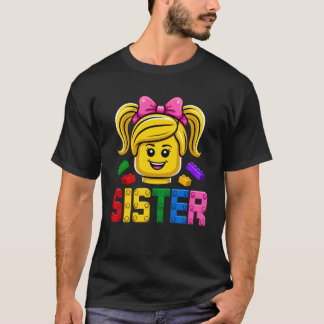 Camiseta Irmã da Família Mestre Construtor Construindo Tijo