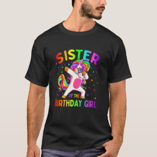 Camiseta Irmã da Festa de aniversário Batida Unicórnio