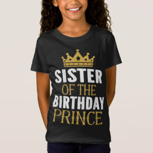 Camiseta Irmã Da Festa De Aniversário Do Príncipe Boys Bday